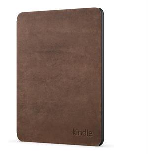 eBookReader Amazon Premium læder cover Kindle Paperwhite 2024 walnut fra siden